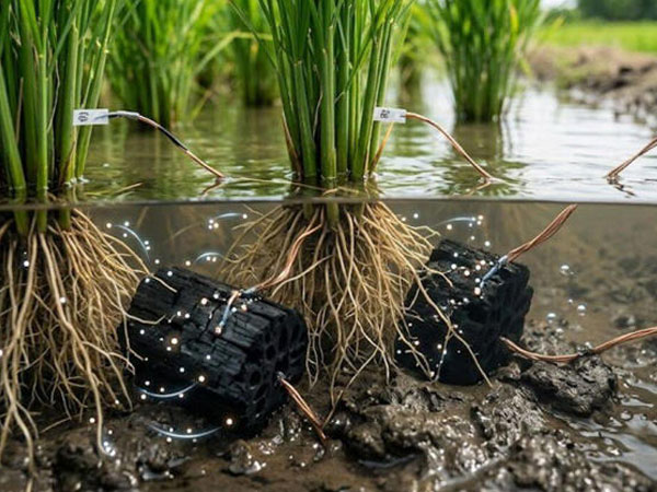 Scientists turned rice plants into tiny power sources and reduced methane from paddy fields