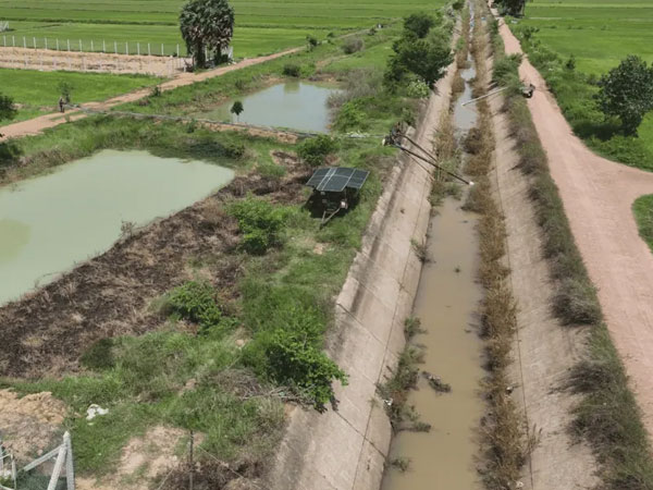 Water reaches drought-hit Battambang rice fields